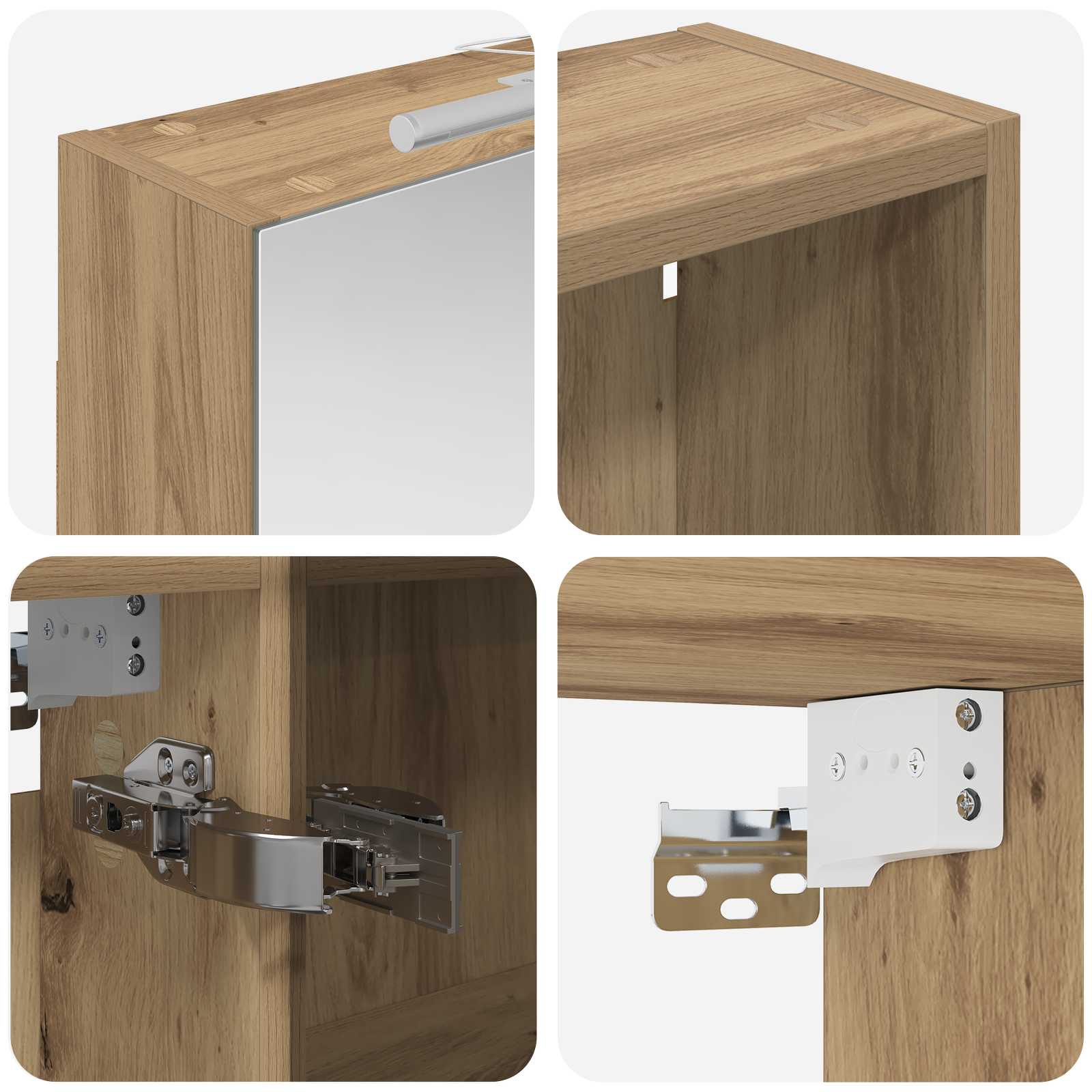 Set ormarića za kupaonicu s policom 3 pcs 140 x 14,5 x 70 cm