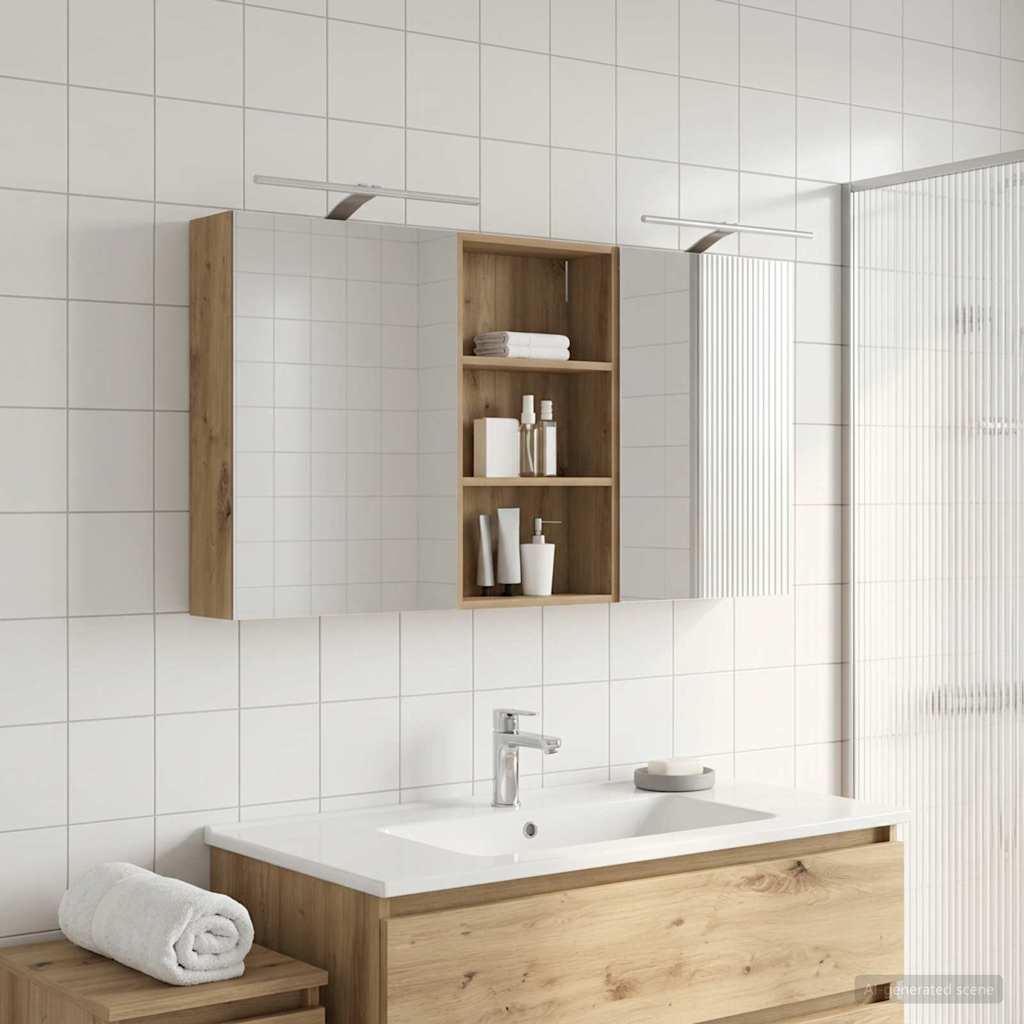 Set ormarića za kupaonicu s policom 3 pcs 140 x 14,5 x 70 cm