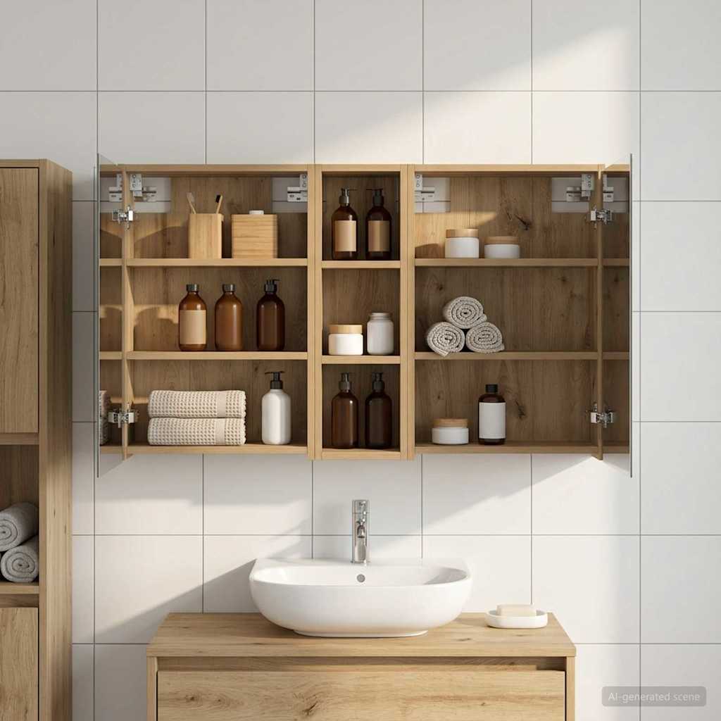 Set ormarića za kupaonicu 3 pcs 106 x 16 x 62,5 cm