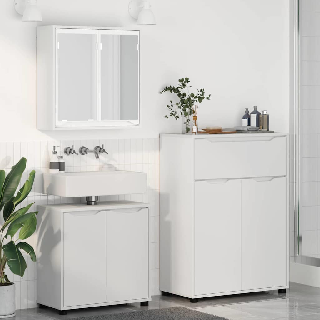 Set namještaja za kupaonicu 3 pcs Bijelo Konstruirano drvo