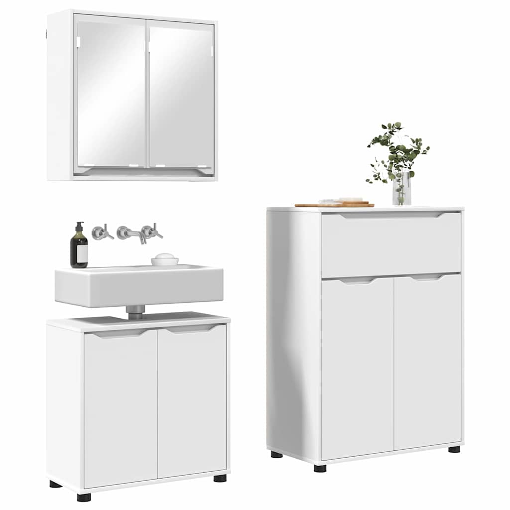 Set namještaja za kupaonicu 3 pcs Bijelo Konstruirano drvo