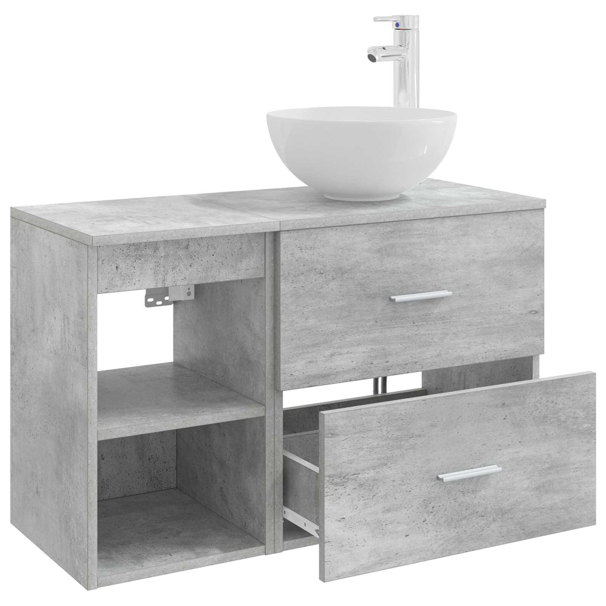 Set namještaja za kupaonicu 2 kom. Betonska siva 49,5 x 41 x 80 cm