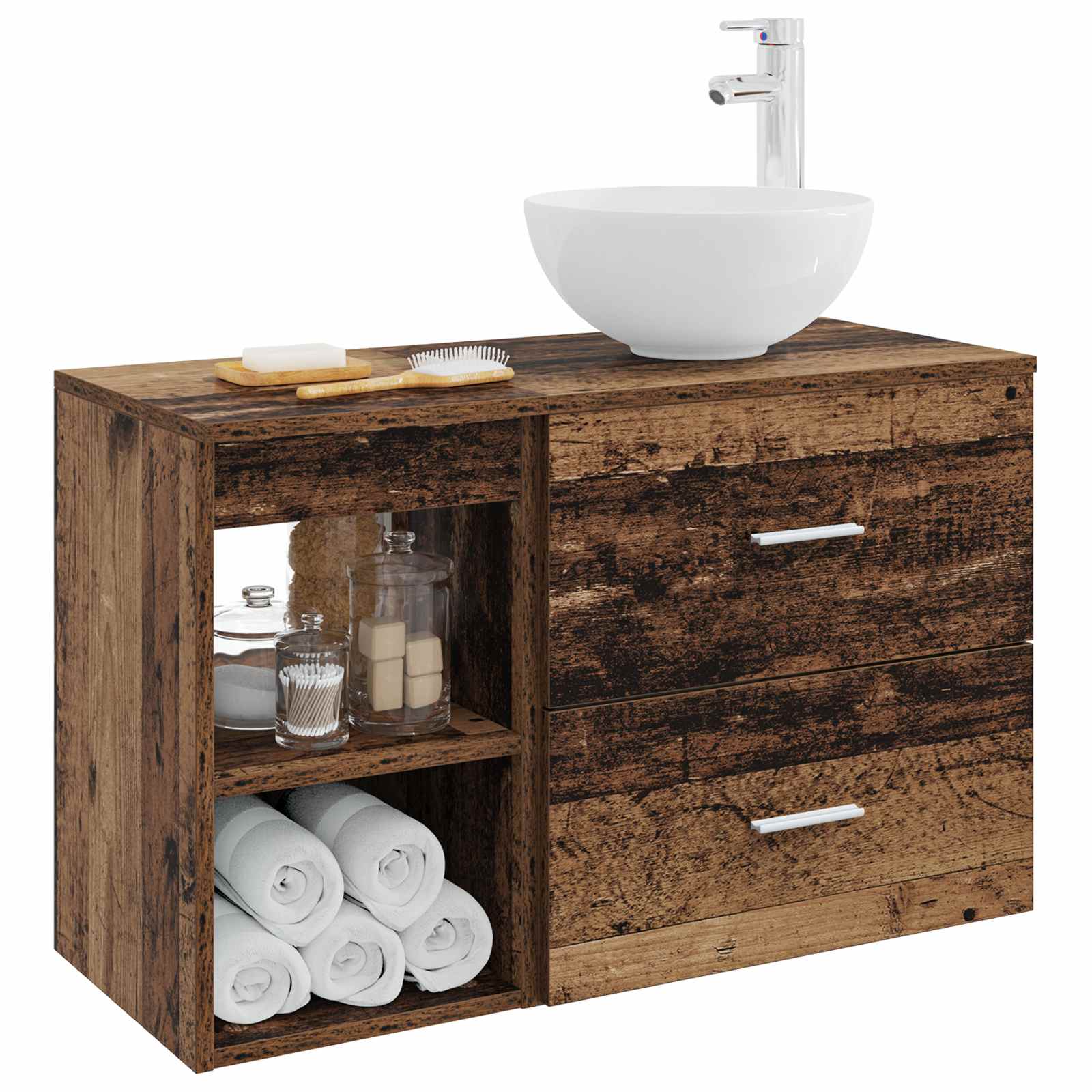 Set namještaja za kupaonicu 2 pcs Staro drvo Konstruirano drvo