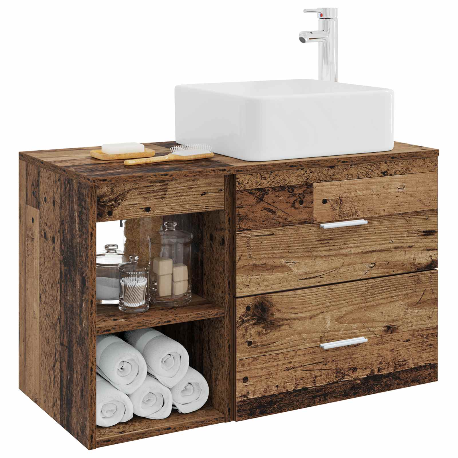 Set namještaja za kupaonicu 2 pcs Staro drvo Konstruirano drvo