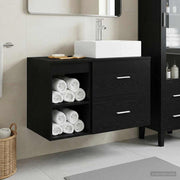 Set namještaja za kupaonicu 2 kom. Crni hrast Konstruirano drvo Crna 49,5 x 41 x 79,5 cm