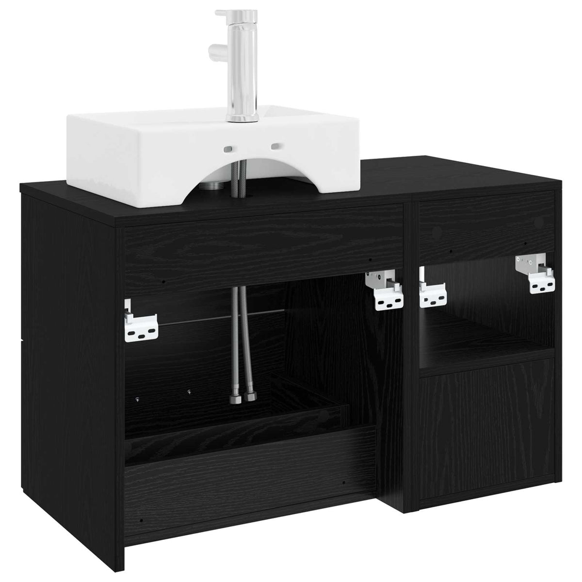 Set namještaja za kupaonicu 2 kom. Crni hrast Konstruirano drvo Crna 49,5 x 41 x 79,5 cm