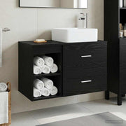 Set namještaja za kupaonicu 2 kom. Crni hrast Konstruirano drvo Crna 53 x 35 x 80 cm