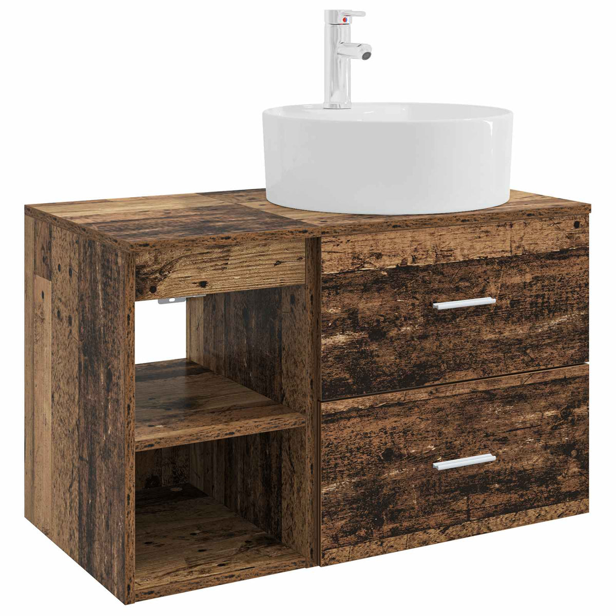 Set namještaja za kupaonicu 2 kom. Staro drvo Konstruirano drvo Smeđa 49,5 x 44,5 x 76 cm