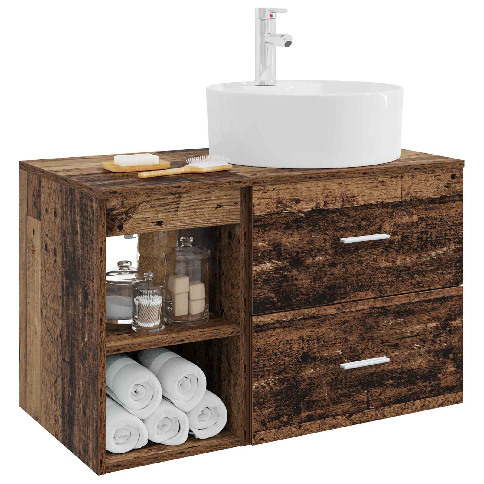 Set namještaja za kupaonicu 2 pcs Staro drvo Konstruirano drvo