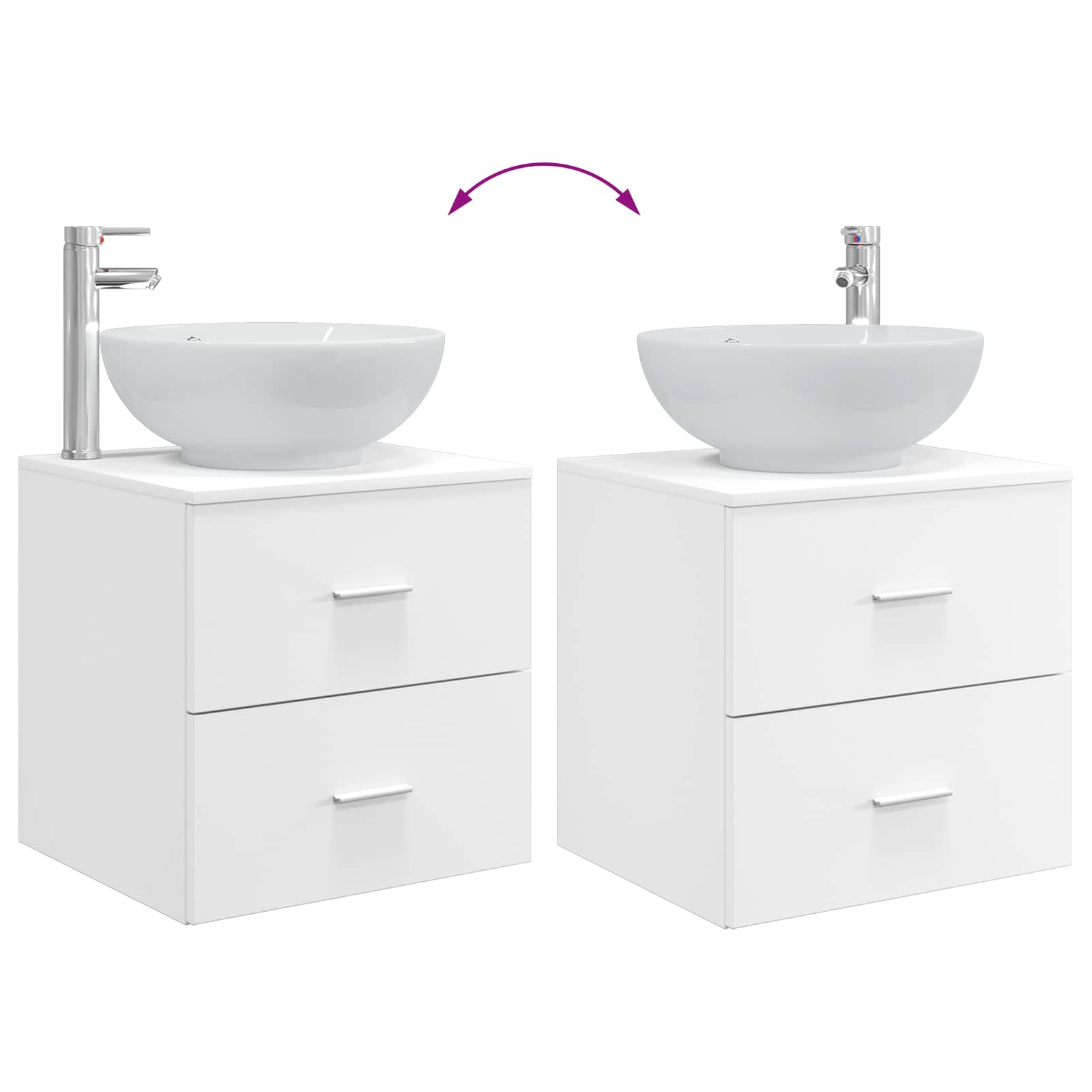 Set namještaja za kupaonicu 2 pcs Bijela Konstruirano drvo