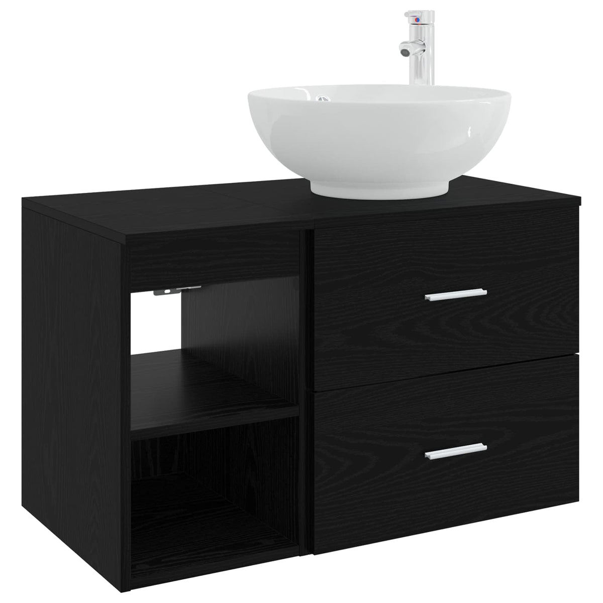 Set namještaja za kupaonicu 2 kom. Crni hrast Konstruirano drvo Crna 49,5 x 44,5 x 80 cm