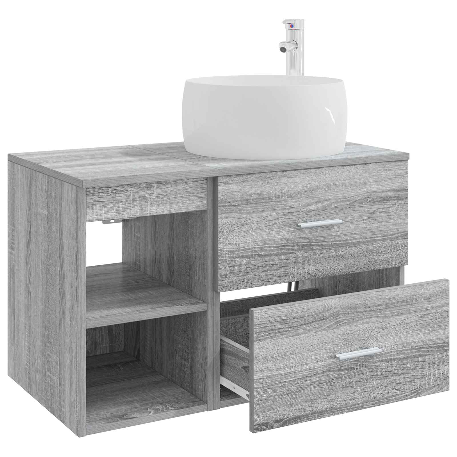 Set namještaja za kupaonicu 2 pcs Siva Sonoma Konstruirano drvo