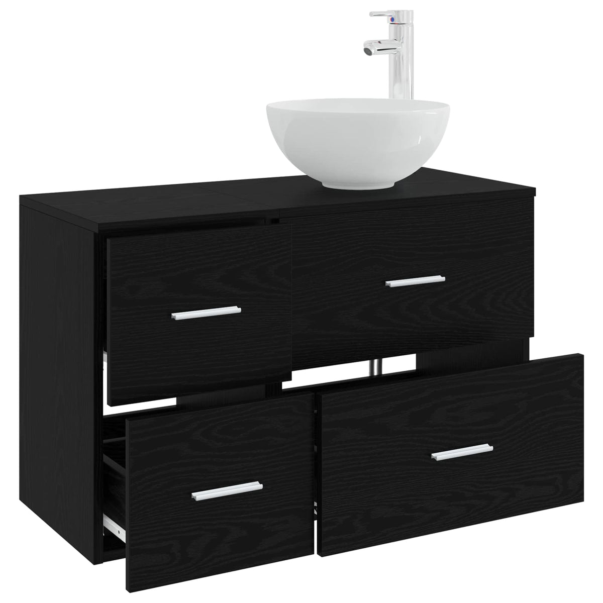 Set namještaja za kupaonicu 2 kom. Crni hrast 49,5 x 41 x 80 cm