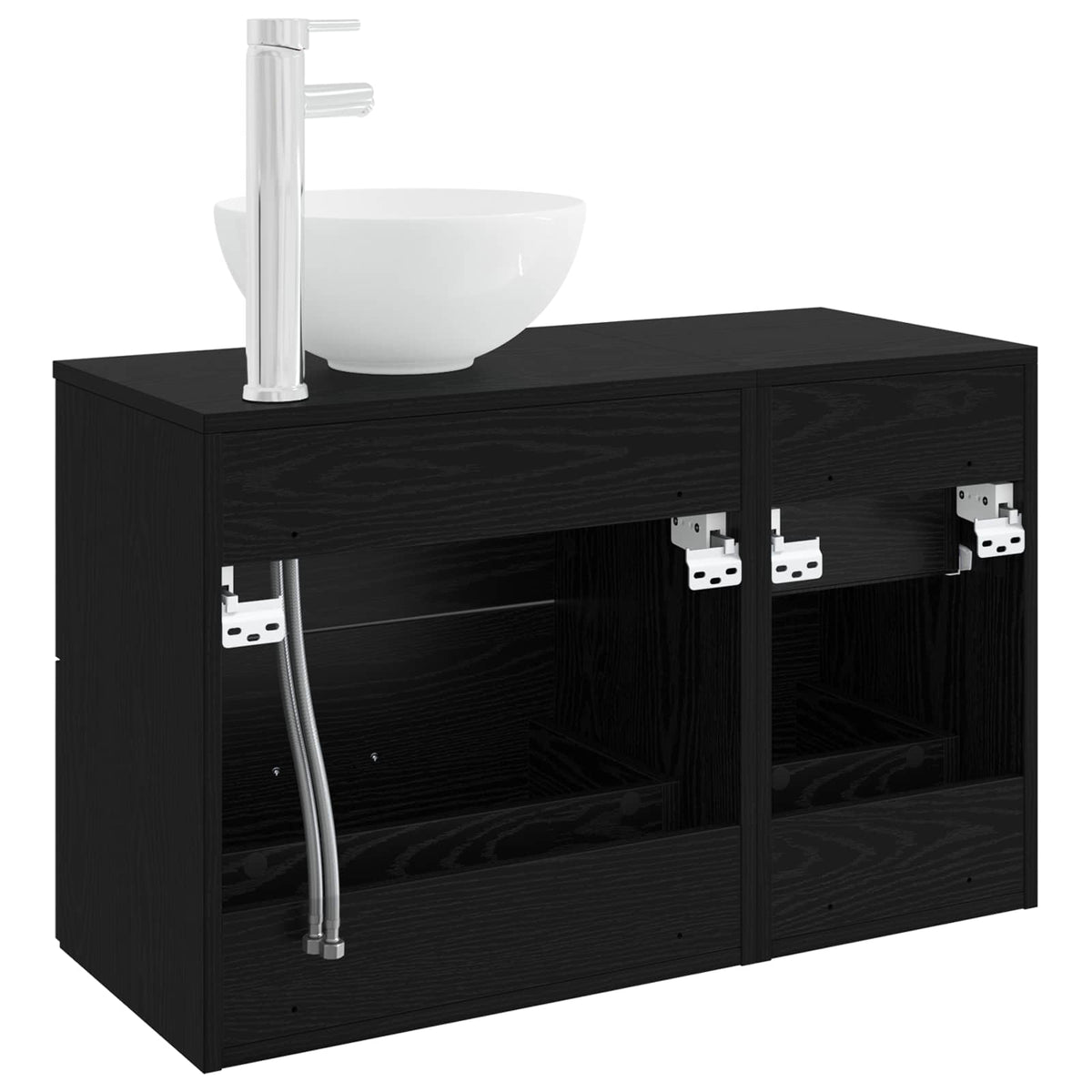 Set namještaja za kupaonicu 2 kom. Crni hrast 49,5 x 41 x 80 cm