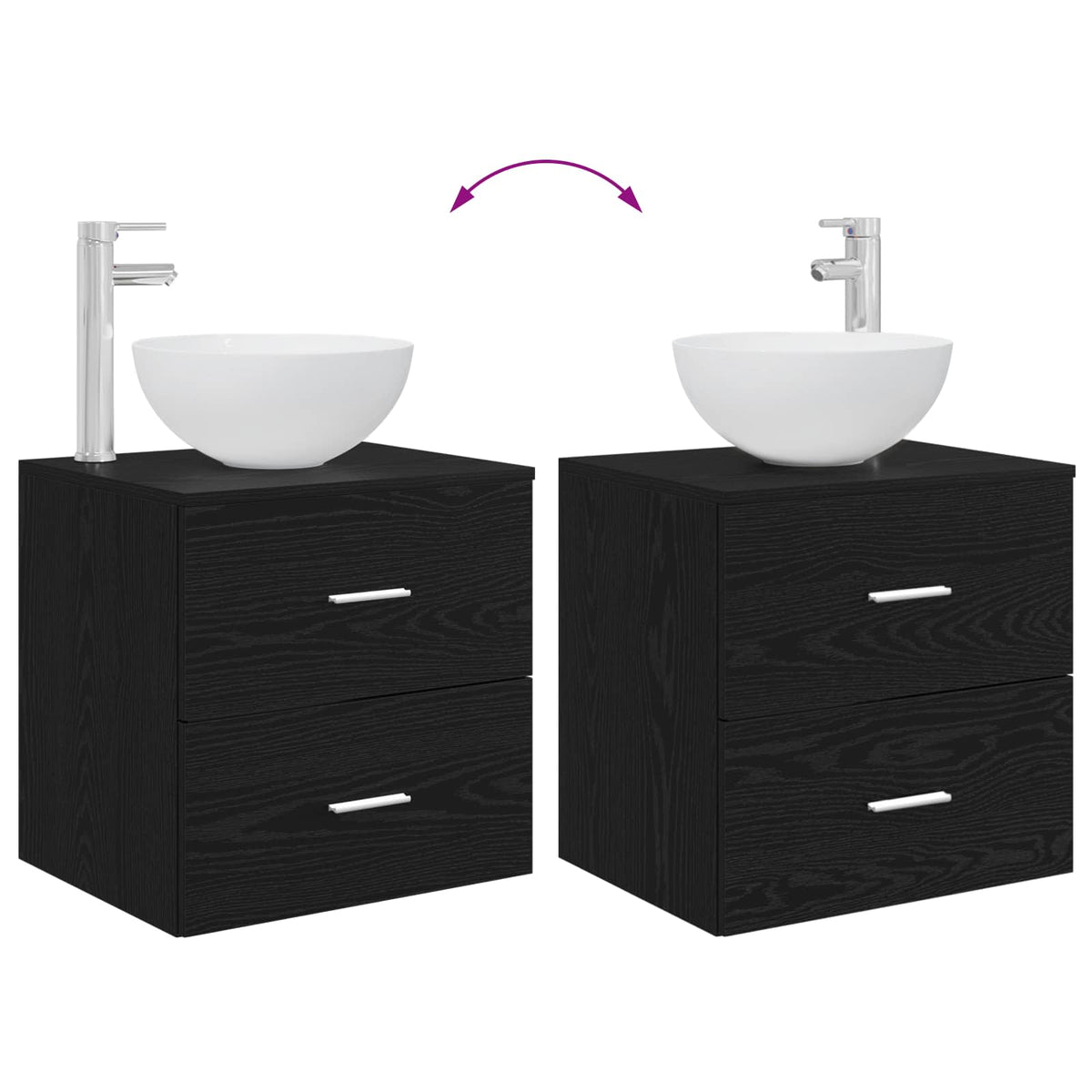 Set namještaja za kupaonicu 2 kom. Crni hrast 49,5 x 41 x 80 cm