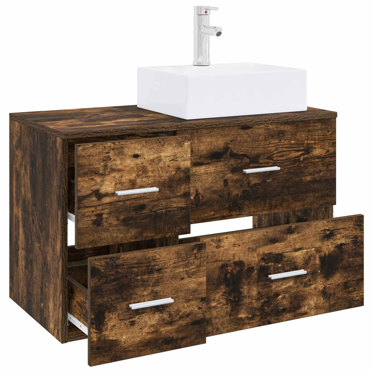 Set namještaja za kupaonicu 2 kom. Dimljeni hrast Smeđa 49,5 x 41 x 79,5 cm