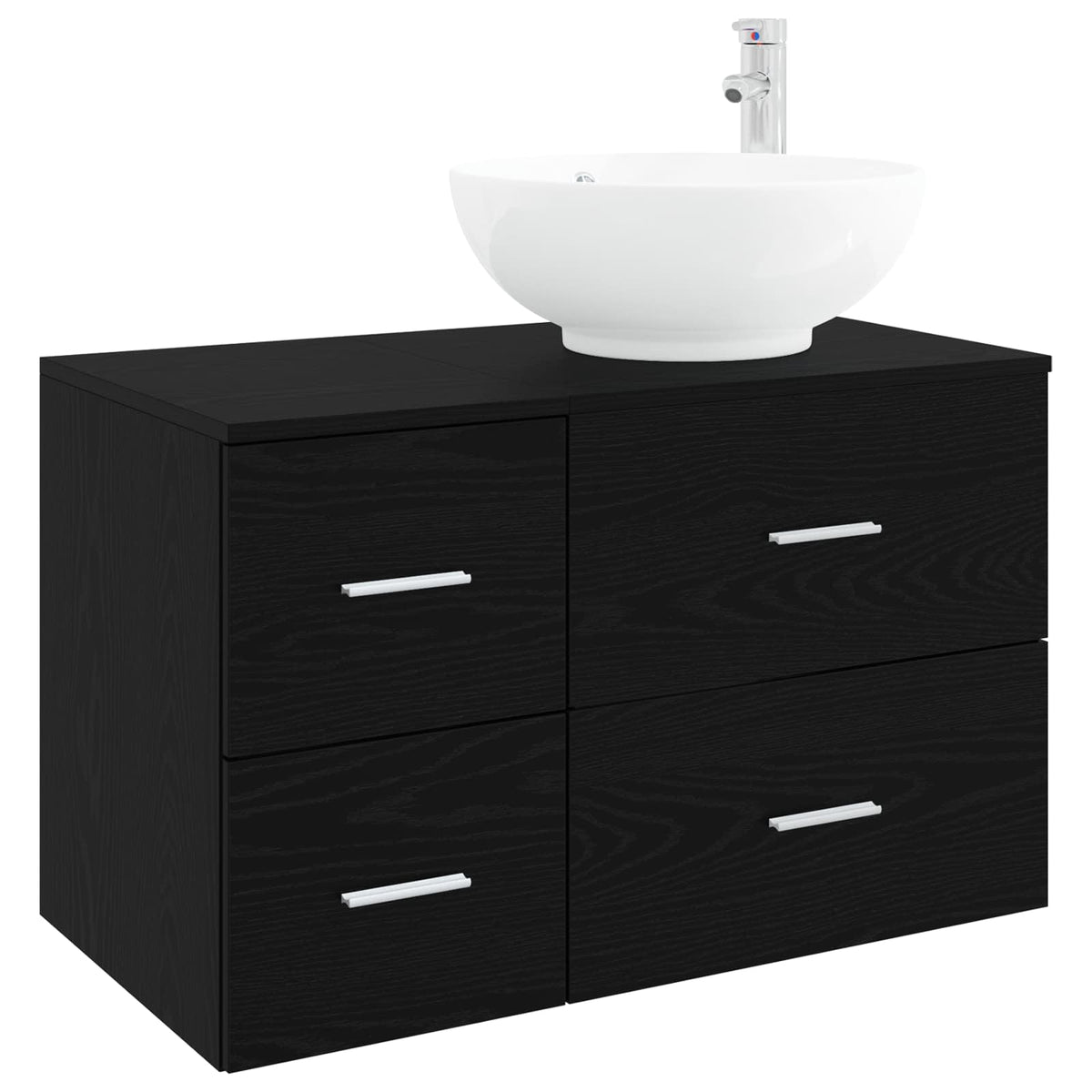 Set namještaja za kupaonicu 2 kom. Crni hrast Konstruirano drvo Crna 49,5 x 44,5 x 80 cm