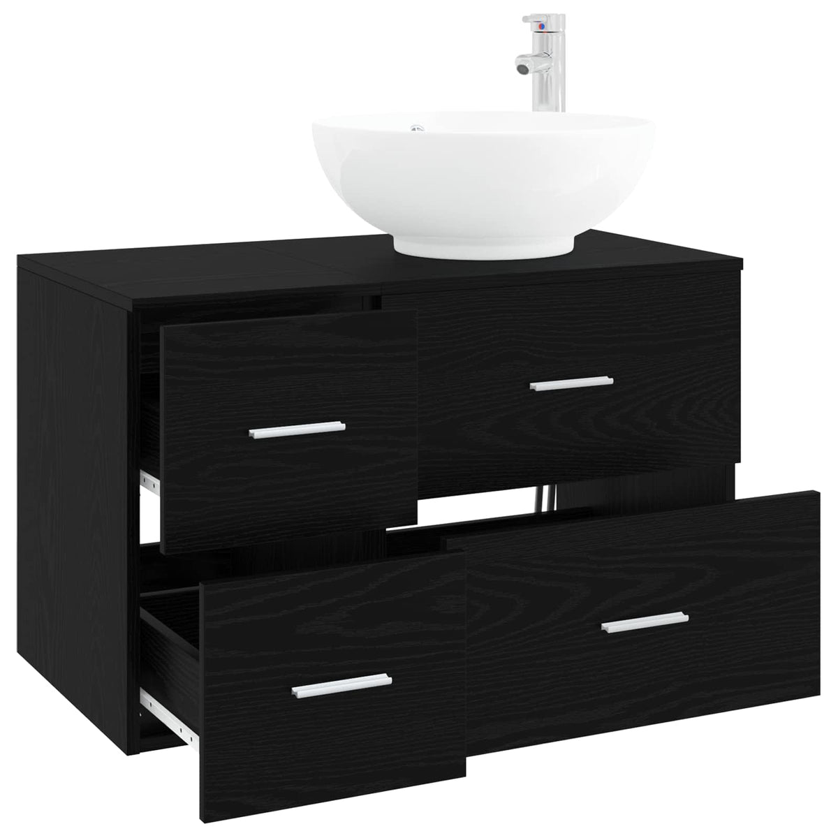 Set namještaja za kupaonicu 2 kom. Crni hrast Konstruirano drvo Crna 49,5 x 44,5 x 80 cm