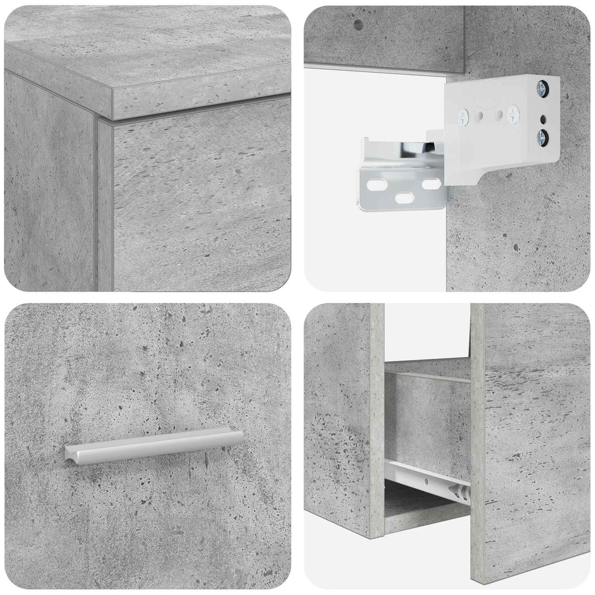 Set namještaja za kupaonicu 2 kom. Betonska siva 49,5 x 44,5 x 80 cm
