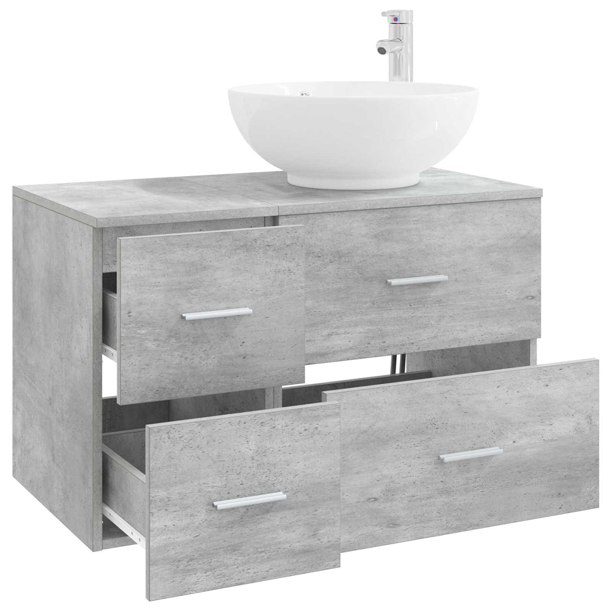 Set namještaja za kupaonicu 2 kom. Betonska siva 49,5 x 44,5 x 80 cm