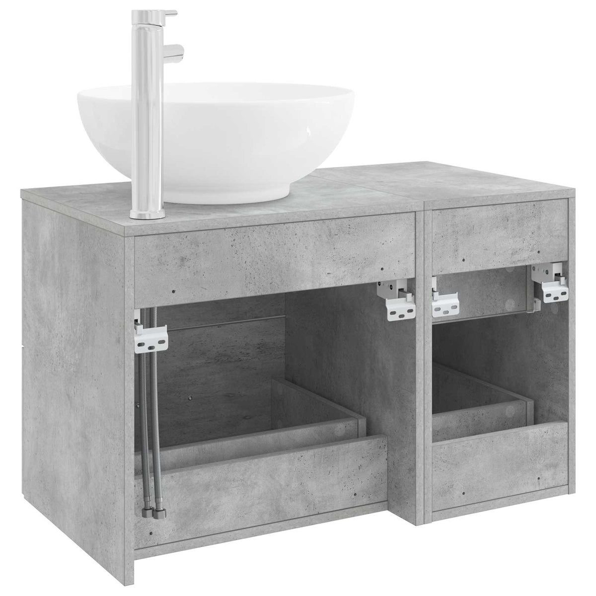 Set namještaja za kupaonicu 2 kom. Betonska siva 49,5 x 44,5 x 80 cm
