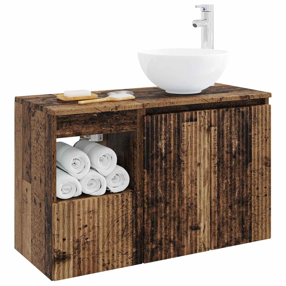Set namještaja za kupaonicu 2 kom. Staro drvo Konstruirano drvo Smeđa 49,5 x 41 x 80 cm