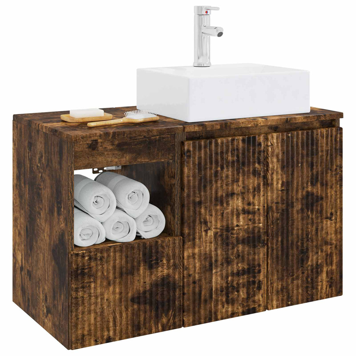 Set namještaja za kupaonicu 2 kom. Dimljeni hrast Smeđa 49,5 x 41 x 79,5 cm