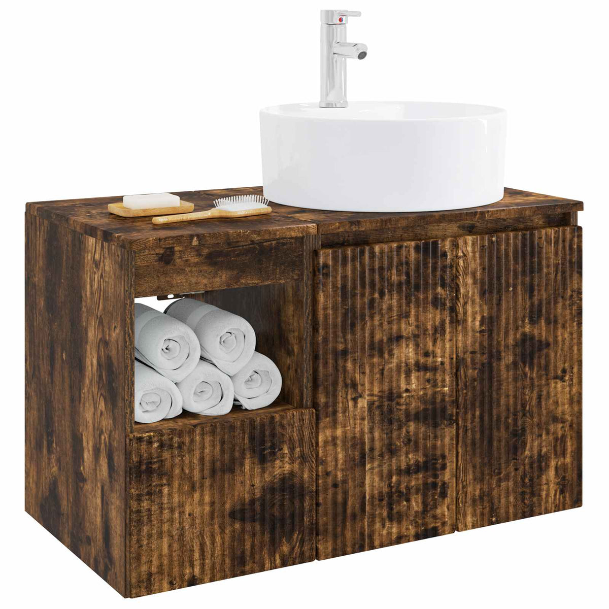 Set namještaja za kupaonicu 2 kom. Dimljeni hrast Smeđa 49,5 x 44,5 x 82 cm