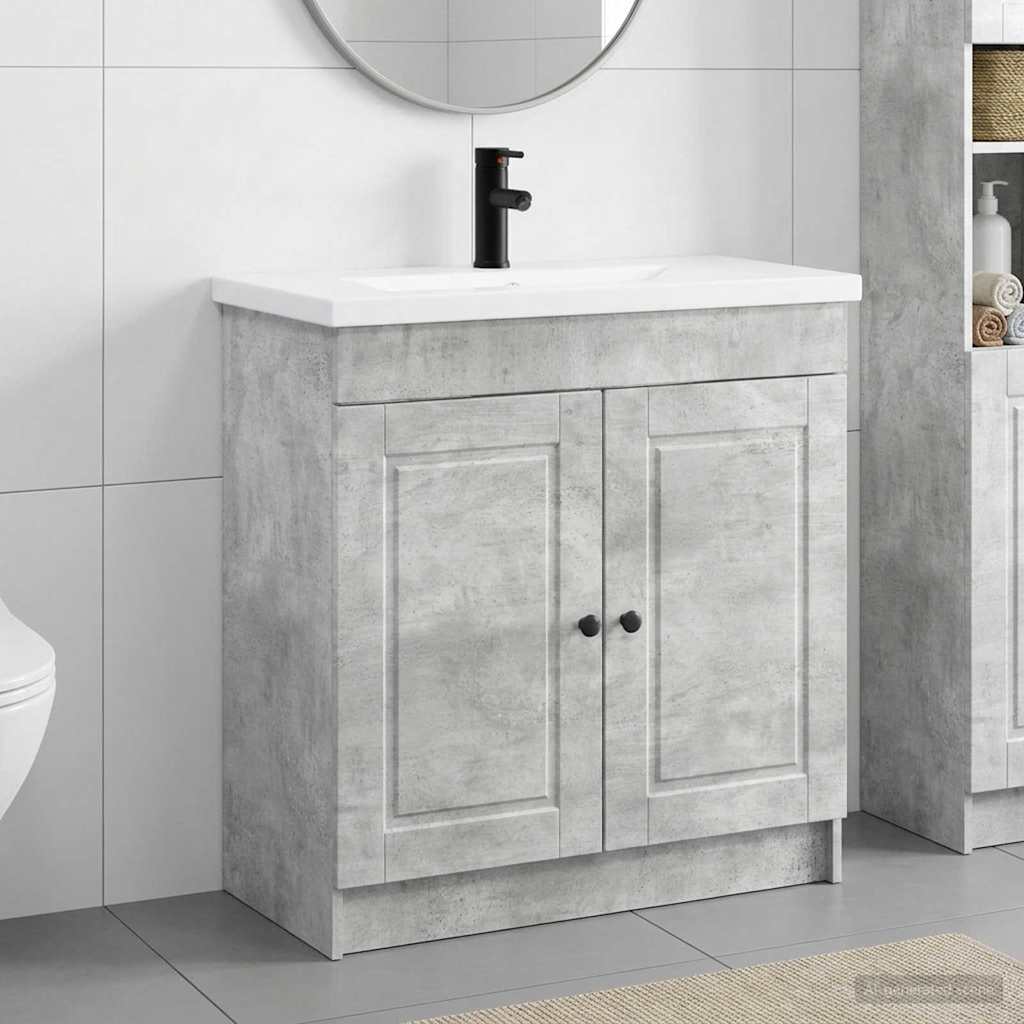 Set namještaja za kupaonicu Betonska siva 56 x 37,5 x 81 cm