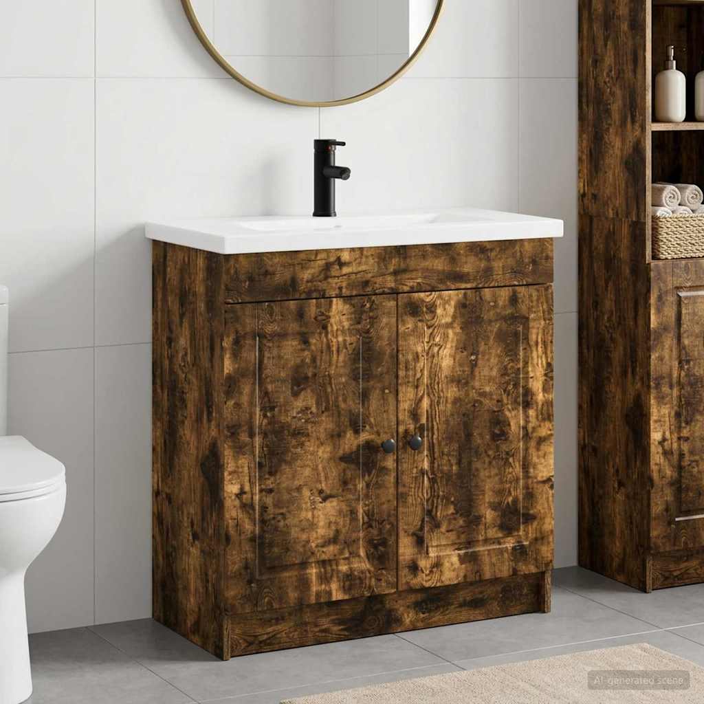 Set namještaja za kupaonicu Dimljeni hrast 56 x 37,5 x 81 cm