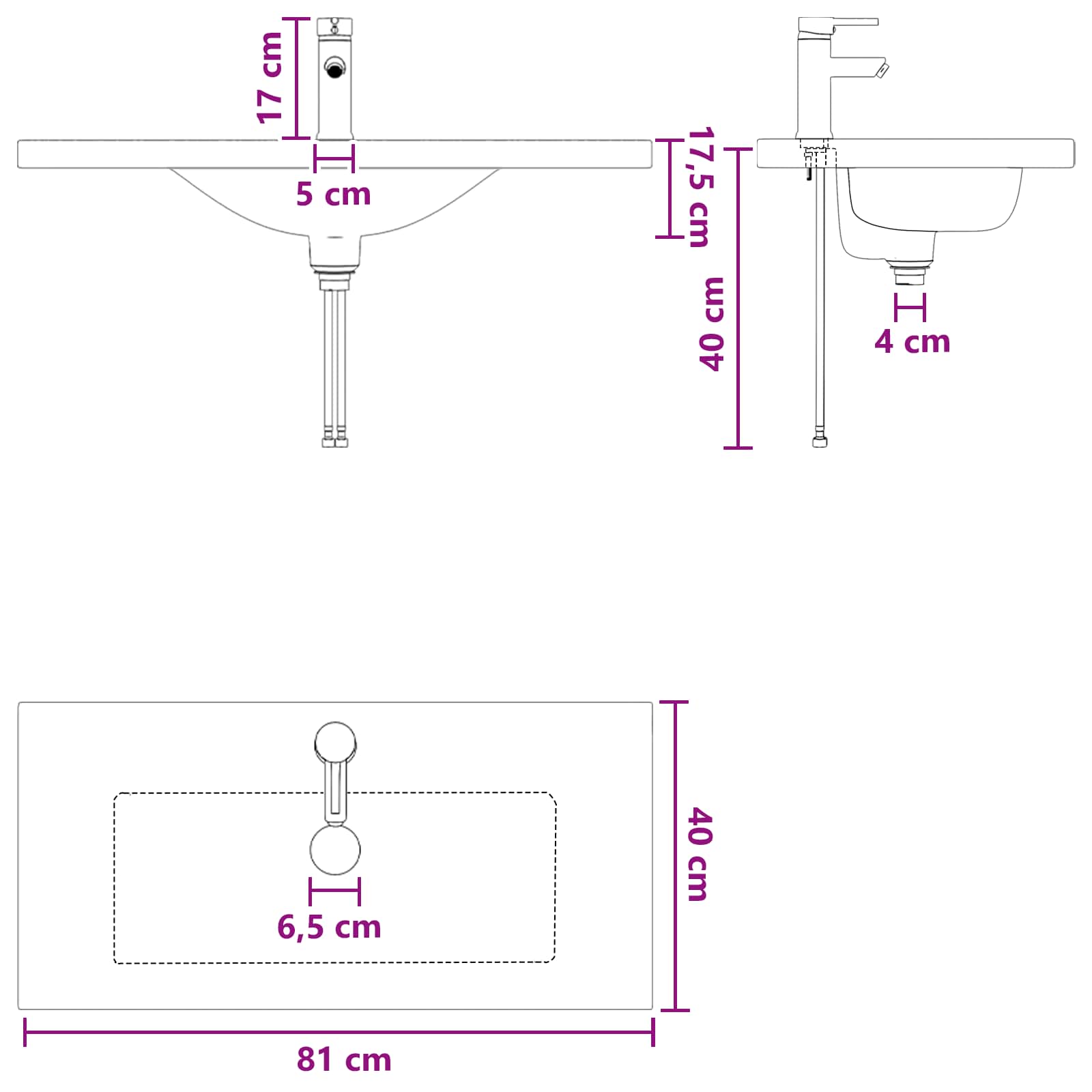 Set namještaja za kupaonicu Hrast sonoma 78,5 x 37,5 x 81 cm