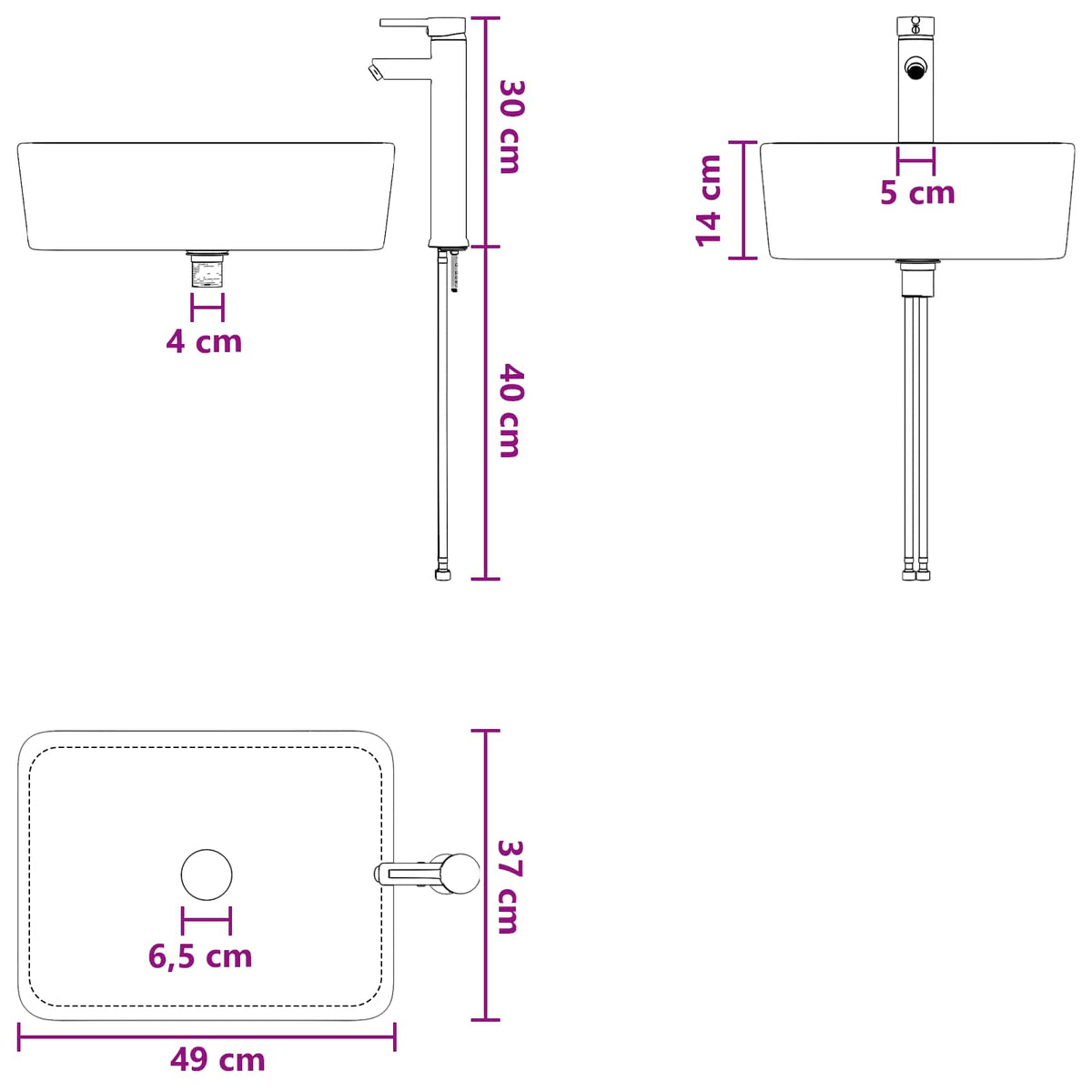 Set namještaja za kupaonicu Bijela Konstruirano drvo 59 x 44,5 x 50 cm