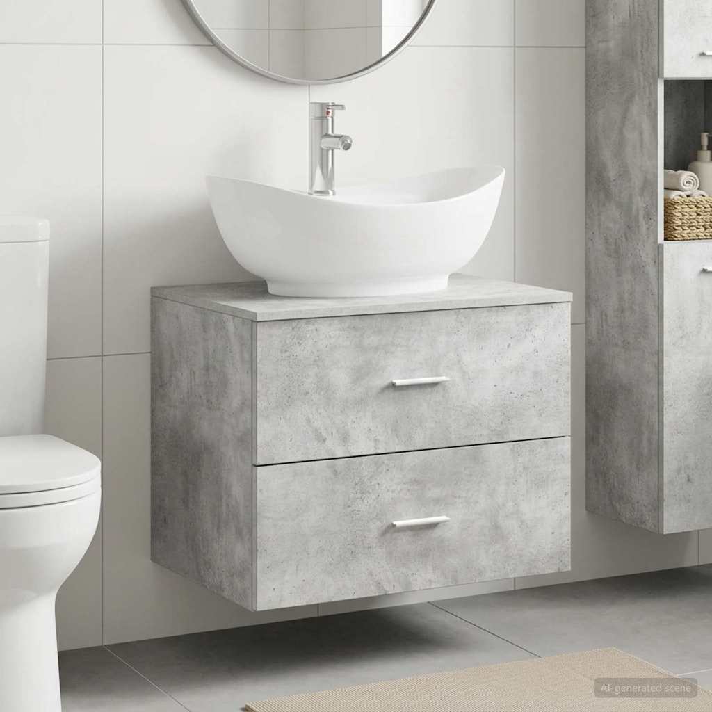 Set namještaja za kupaonicu Betonska siva Konstruirano drvo 62.5 x 44.5 x 50 cm