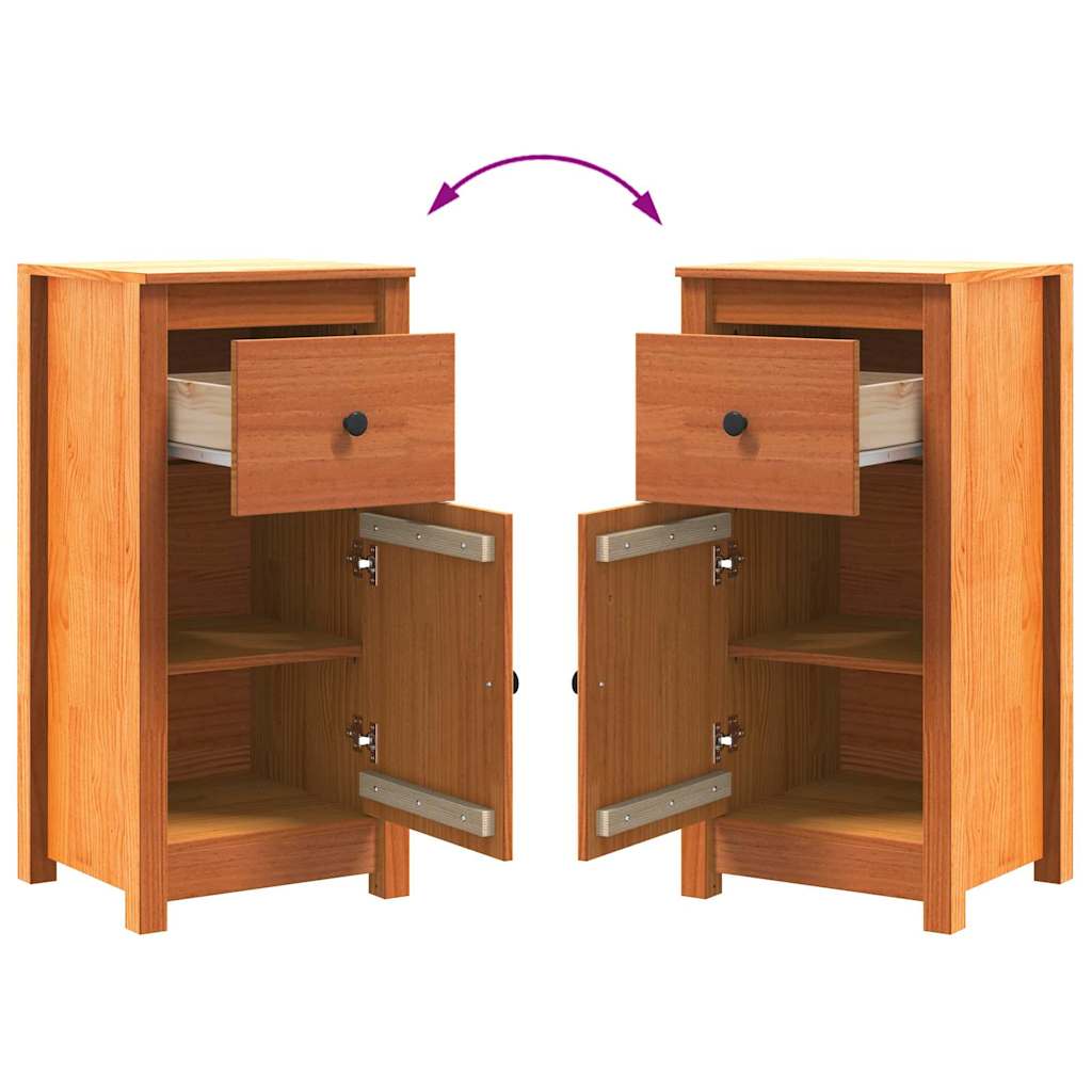 Kreveta 2 pcs Vosak smeđa 39 x 34,5 x 80 cm Čvrsto borovo drvo