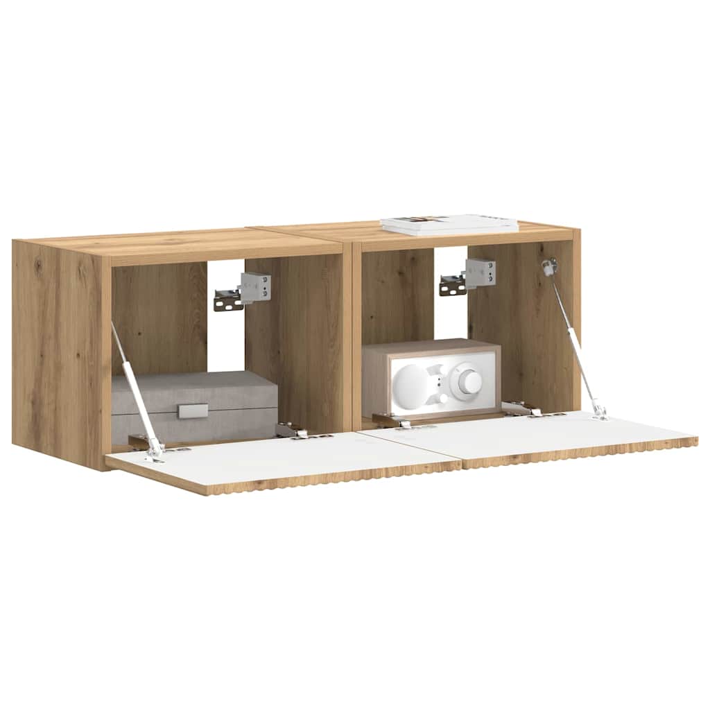 TV zidni ormar 2 pcs Umjetnička hrastovina 39 x 31 x 29,5 cm