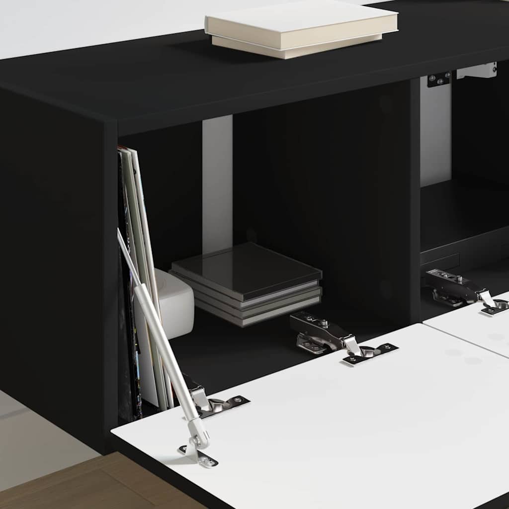 TV zidni ormar 2 pcs Crna 78,5 x 31 x 29,5 cm Konstruirano drvo