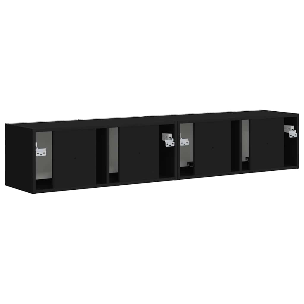 TV zidni ormar 2 pcs Crna 78,5 x 31 x 29,5 cm Konstruirano drvo