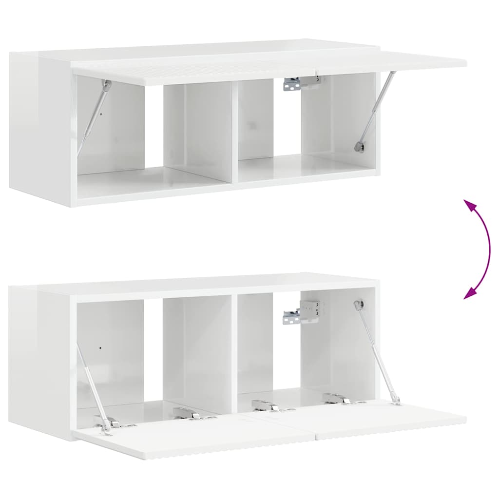 TV zidni ormar Zidne Sjajno bijelo 78,5 x 31 x 29,5 cm