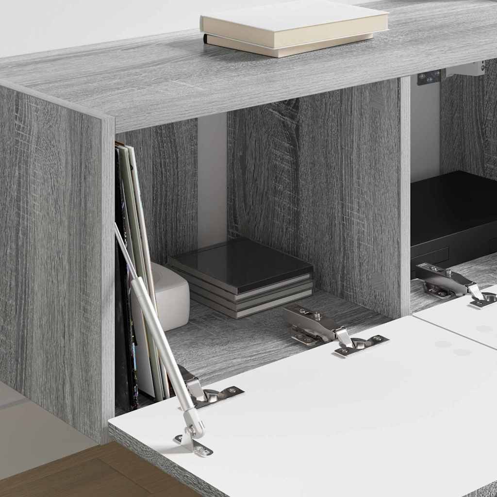 TV zidni ormar Zidne 2 pcs Siva Sonoma 78,5 x 31 x 29,5 cm