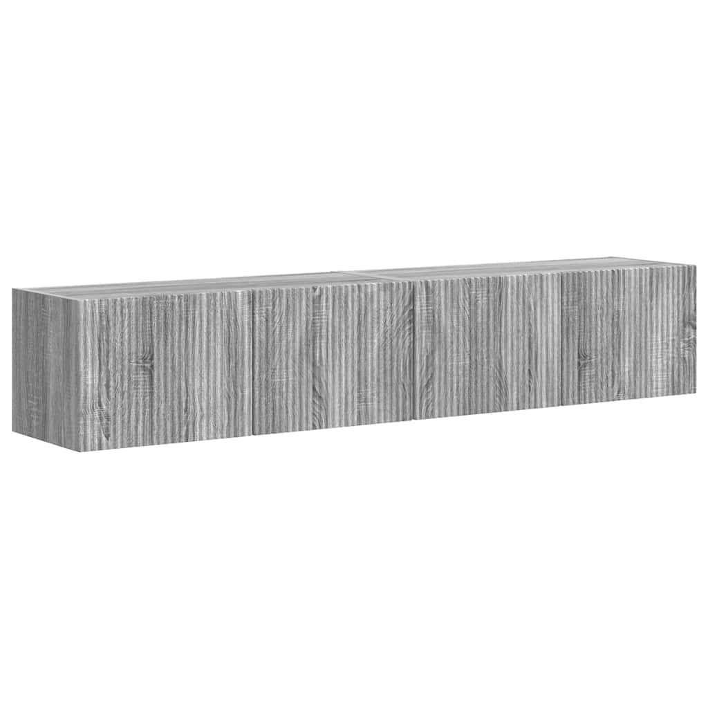 TV zidni ormar Zidne 2 pcs Siva Sonoma 78,5 x 31 x 29,5 cm