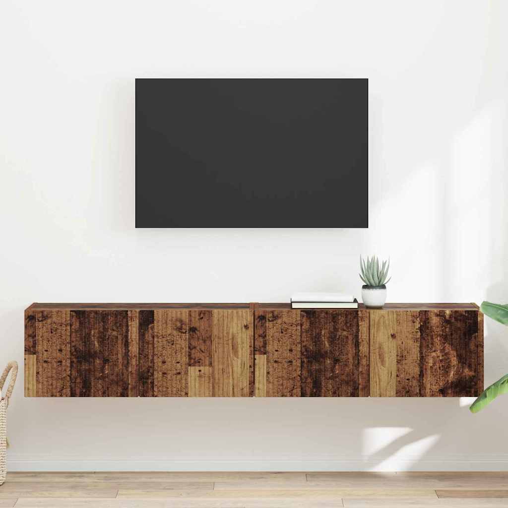 TV zidni ormar Zidne 2 pcs Staro drvo 78,5 x 31 x 29,5 cm