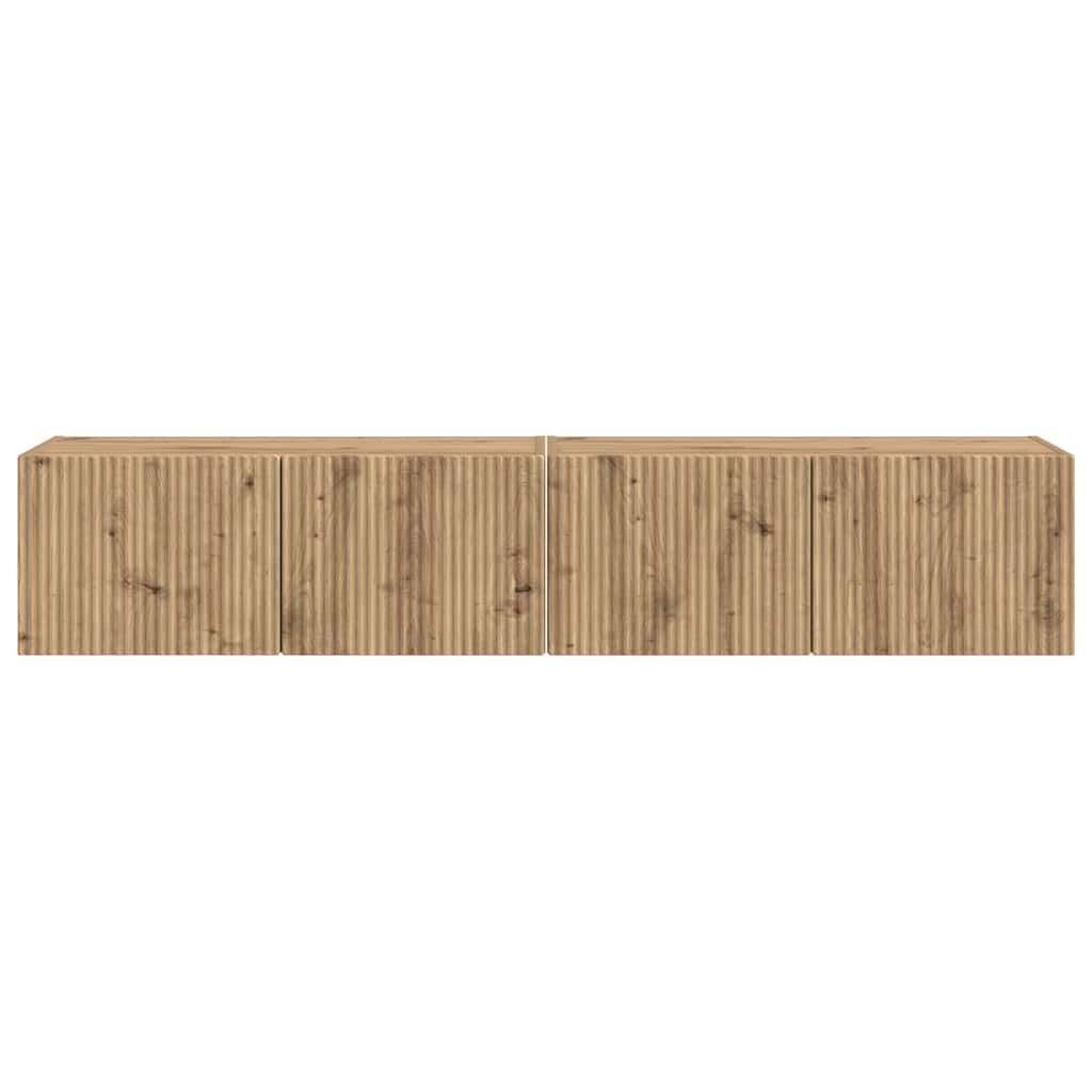 TV zidni ormar 2 pcs Umjetnička hrastovina 78,5 x 31 x 29,5 cm