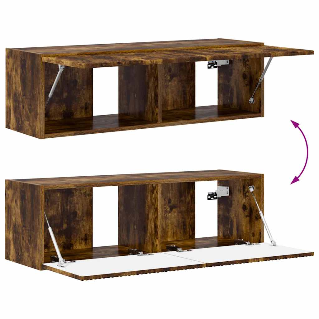 TV zidni ormar Zidne 2 pcs Dimljeni hrast 98 x 31 x 29,5 cm