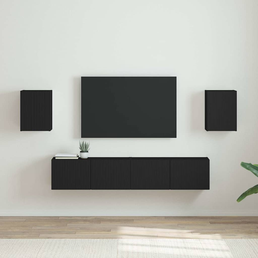 TV zidni ormar 2 pcs Crna 30 x 31 x 40 cm Konstruirano drvo