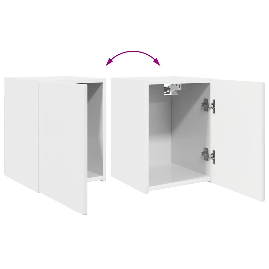 TV zidni ormar Zidne 2 pcs Sjajno bijelo 30 x 31 x 40 cm