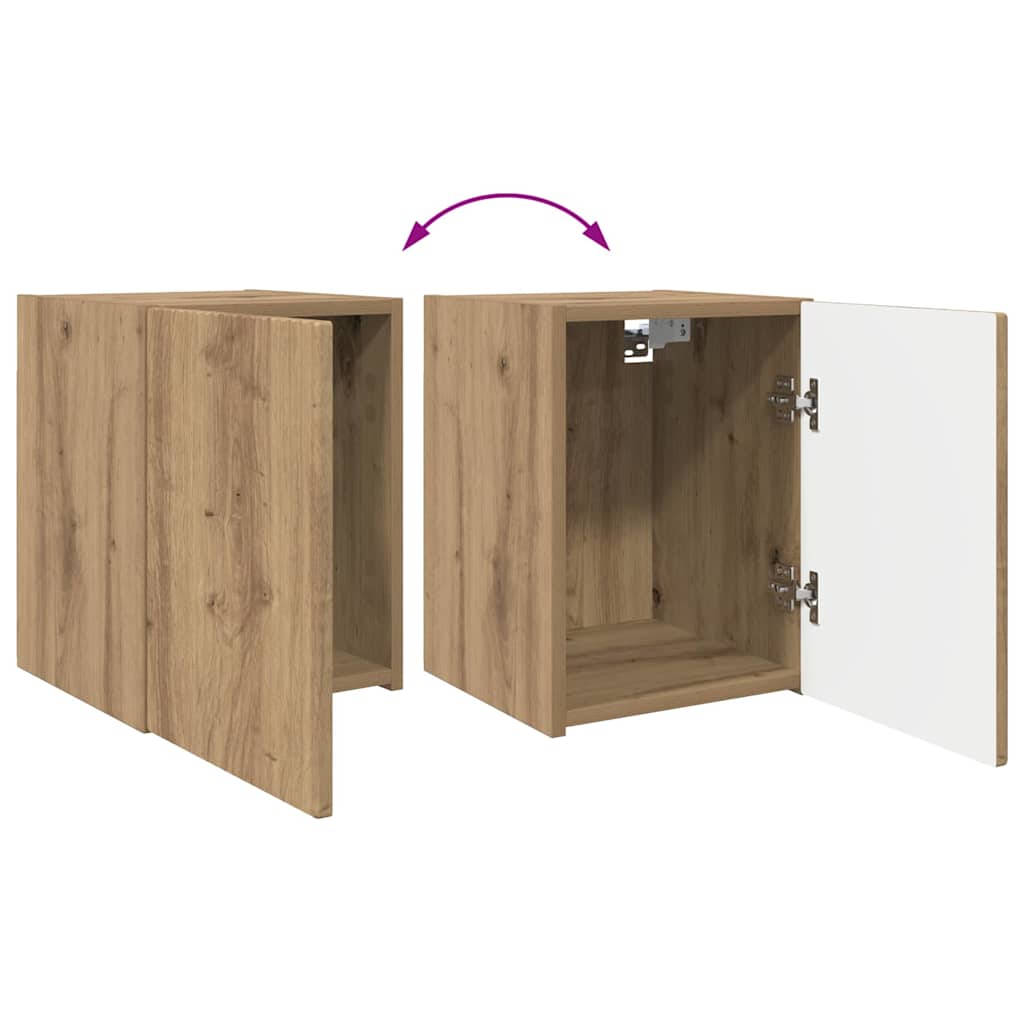 TV zidni ormar 2 pcs Umjetnička hrastovina 30 x 31 x 40 cm