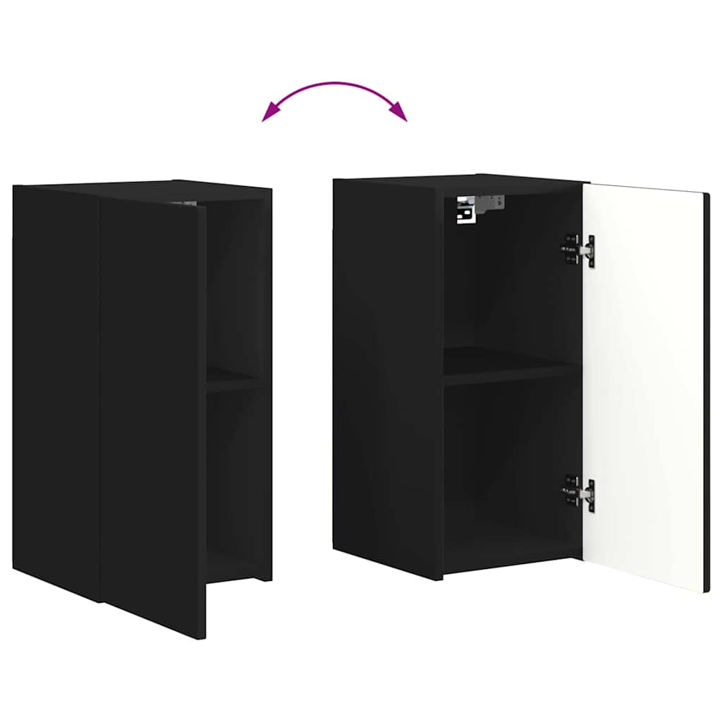 TV zidni ormar 2 pcs Crna 30 x 31 x 60 cm Konstruirano drvo