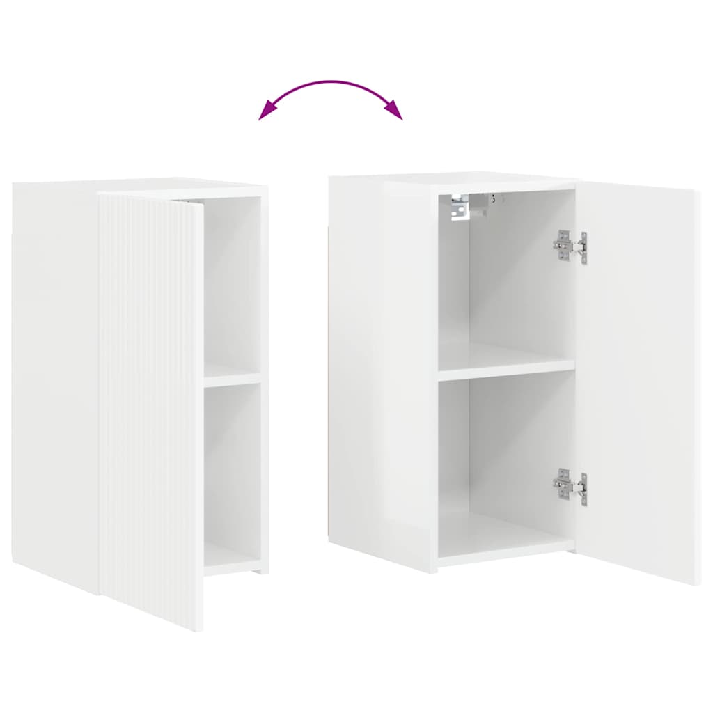 TV zidni ormar Zidne 2 pcs Sjajno bijelo 30 x 31 x 60 cm