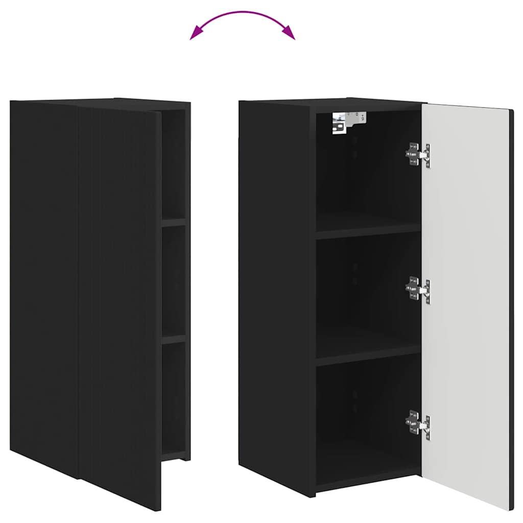 TV zidni ormar 2 pcs Crna 30 x 31 x 80 cm Konstruirano drvo