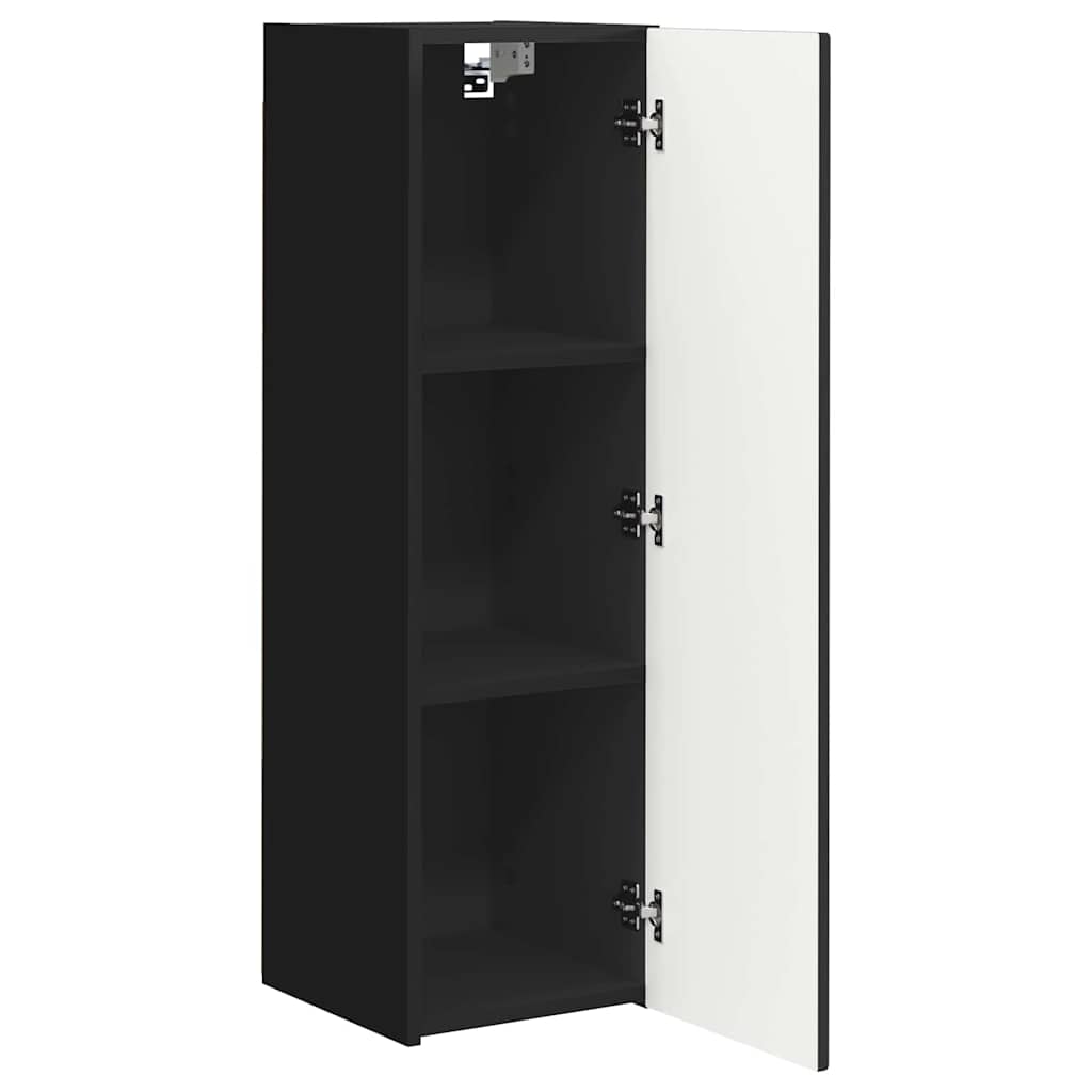 TV zidni ormar 2 pcs Crna 30 x 31 x 100 cm Konstruirano drvo